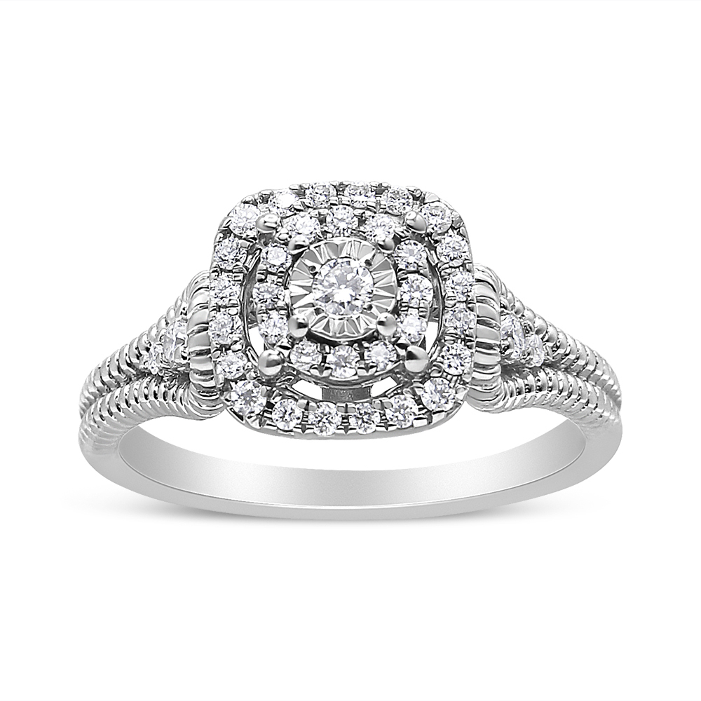 .925 Sterling Silver 1/3 Cttw Miracle Set